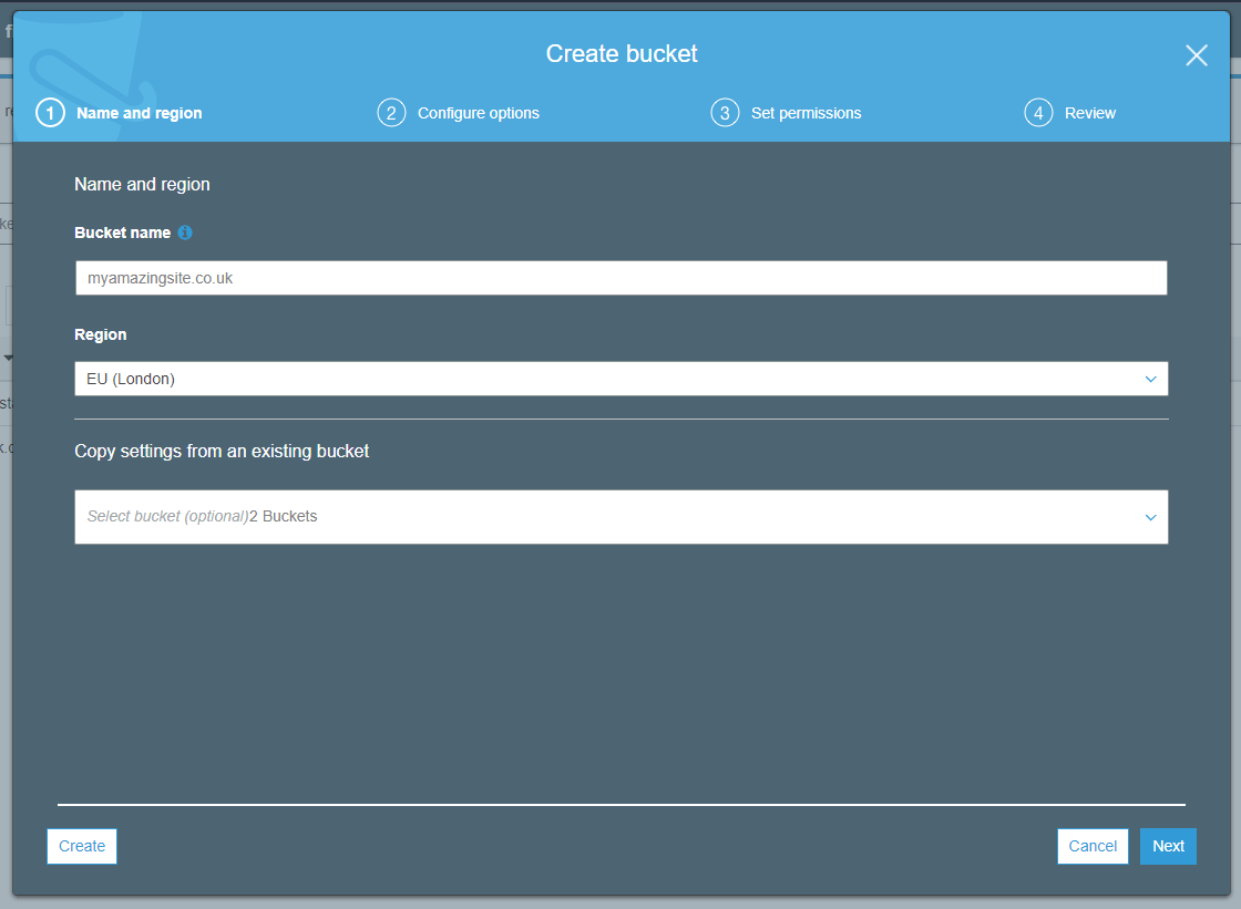 AWS Create S3 Bucket